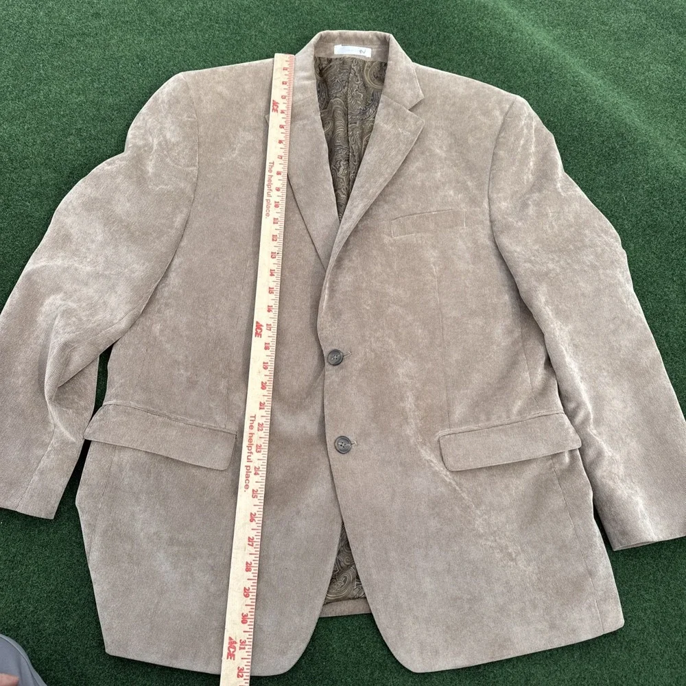 Vintage Ralph‎ Lauren Suede Blazer Taupe Beige Size 46 R Patch Pocket GUC